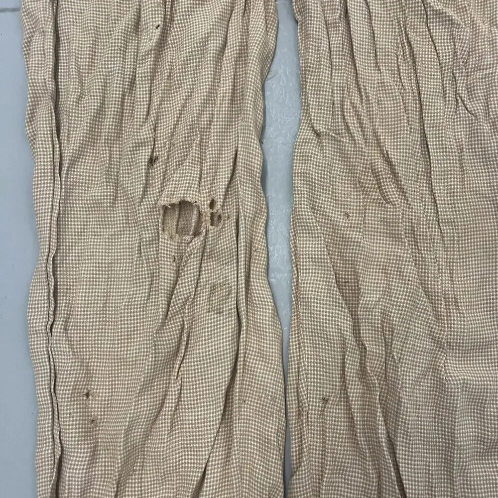 Vintage 40s Glen-More Beige Pattern Rayon Pants 29x29